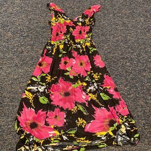Black Empire Waist Floral Dress sz. S
